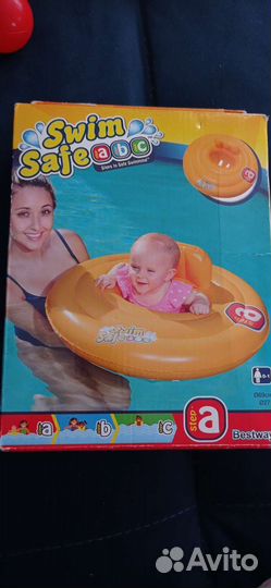 Круг для плавания,Swim Safe, со спинкой, до 1 года