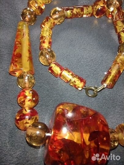 Бусы янтарь винтаж