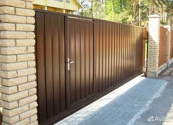 Откатные ворота с установкой