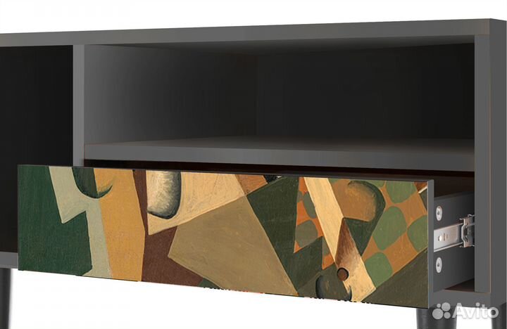 Тв-тумба T3 - Антрацит - Glass and Checkerboard