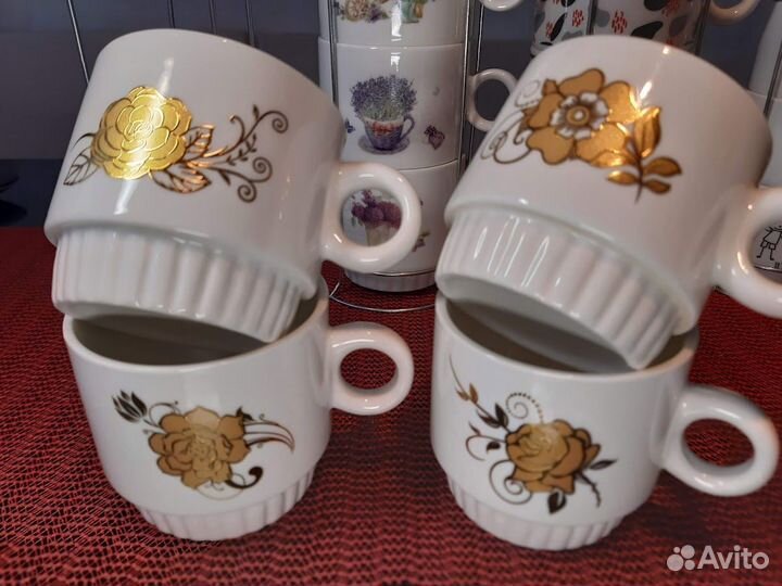 Наборы чашечек на металлич. подставках (3 набора)