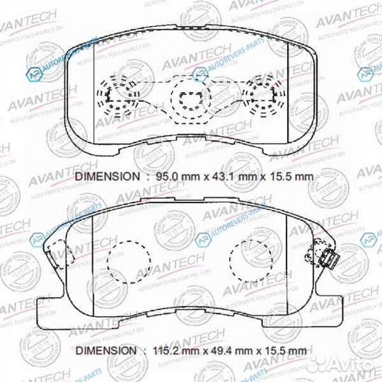 AV1021 Колодки тормозные дисковые Avantech (против