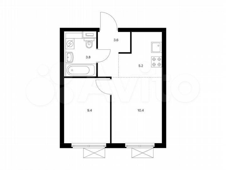 2-к. квартира, 32,4 м², 15/15 эт.