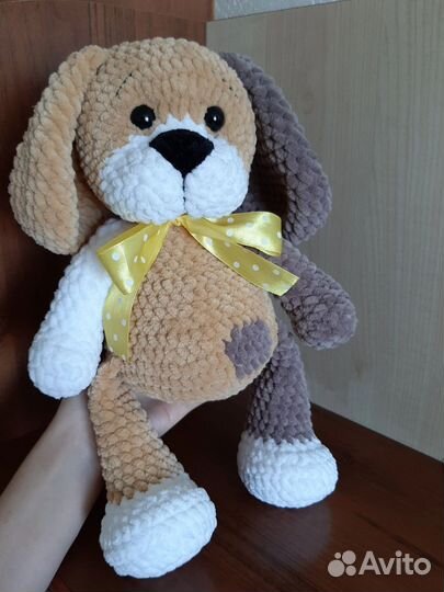 Вязаная игрушка собачка