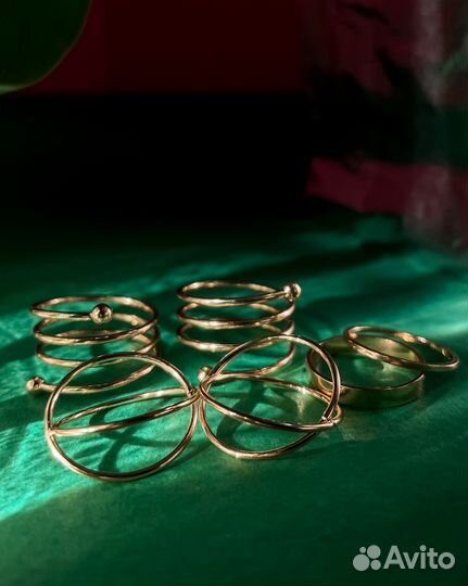 Набор из 5 колец кольца женские витые бижутерия
