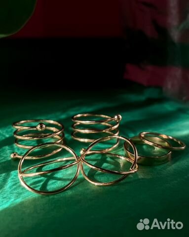 Набор из 5 колец кольца женские витые бижутерия