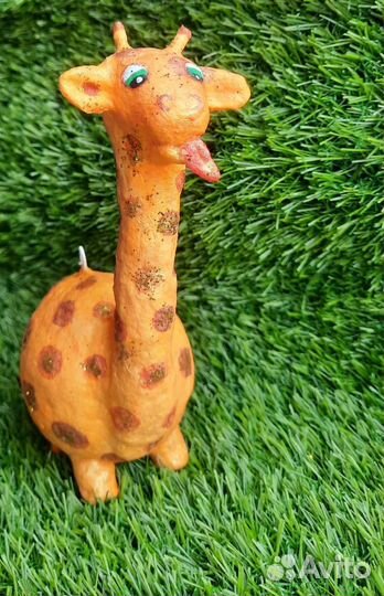 Жираф ватная елочная игрушка