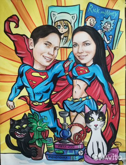 Шарж по фото, карикатура в Рязани