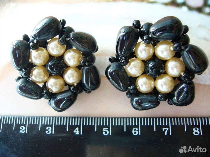 Клипсы. Чехия. Винтаж. Прошлый век