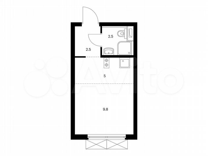 Квартира-студия, 19,8 м², 16/33 эт.