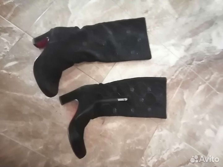 Сапоги замшевые