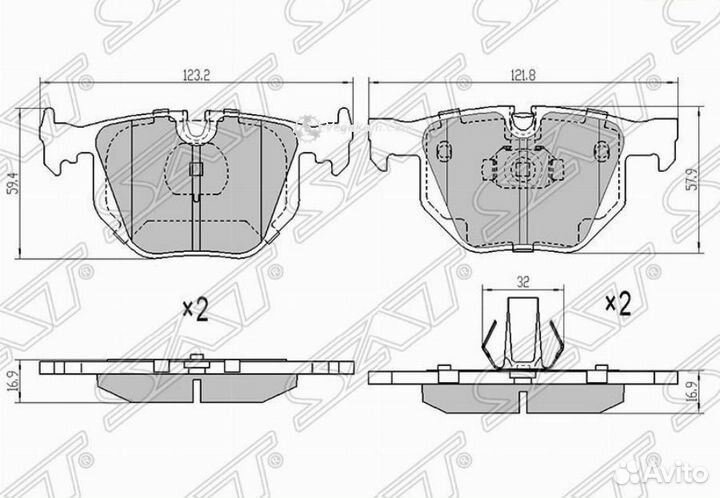 Колодки задние BMW X5 E70 F15 X6 E71 -19 ST34216776937