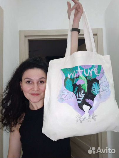 Сумка шоппер с росписью