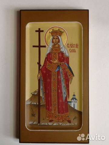 Рукописная икона "Святая Царица Елена"