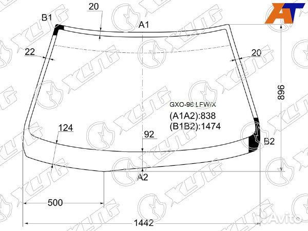 Стекло лобовое toyota cresta