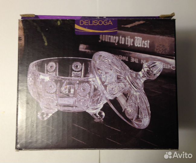 Ваза с крышкой диаметр 12см Хрустальное солнце