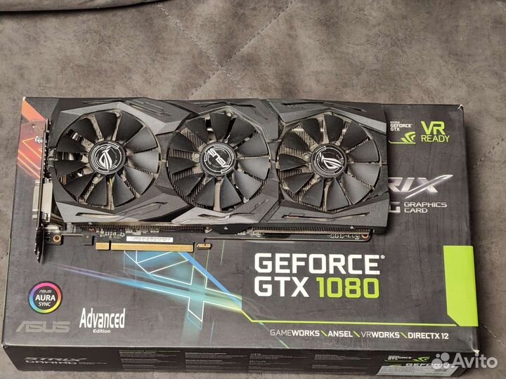 Видеокарта asus GTX 1080 Strix Gaming Advanced 8gb
