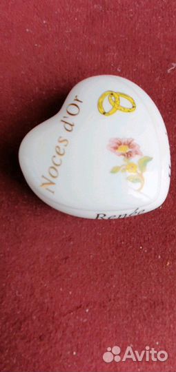 Шкатулка - Сердце фарфор Франция