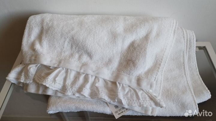 Белое банное махровое полотенце Zara новое