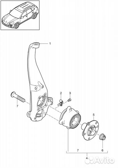 Поворотный кулак Porsche Cayenne 958