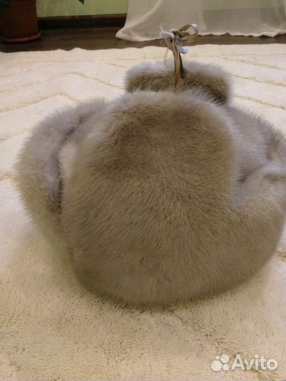 Мужская шапка, серая норка