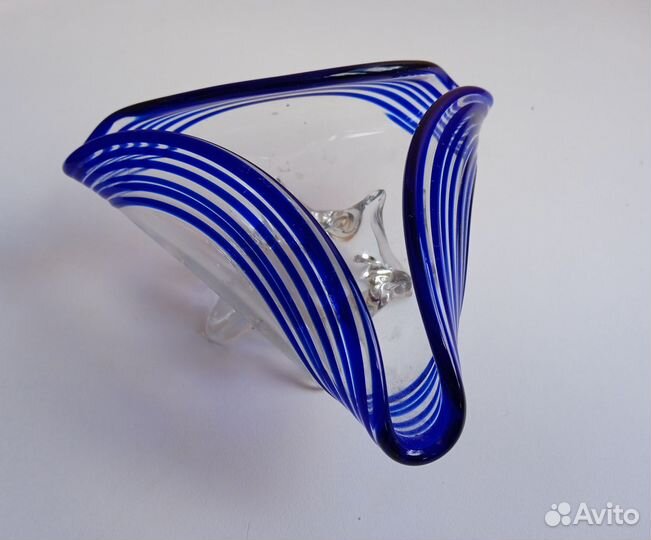 Пепельница синее стекло СССР