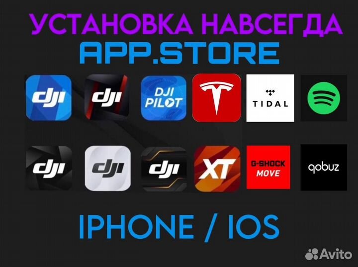 Установка приложений на iPhone /DJI -sporify-tesla