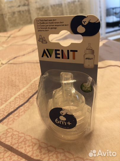 Соски бутылочные Avent 6+ для густых дидкостей
