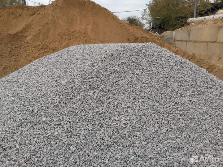 Щебень на гравии,граните,известняк в мешках,валом