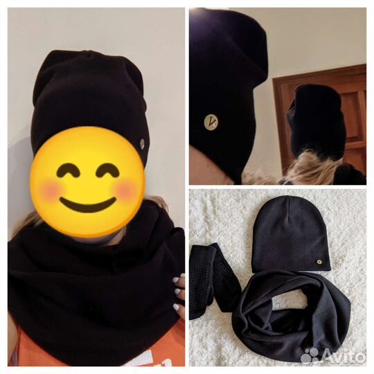 Стильный комплект шапка и снуд
