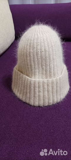 Шапка пух норки ручной вязки,шапка