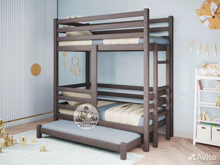 Двухъярусная кровать сосновая