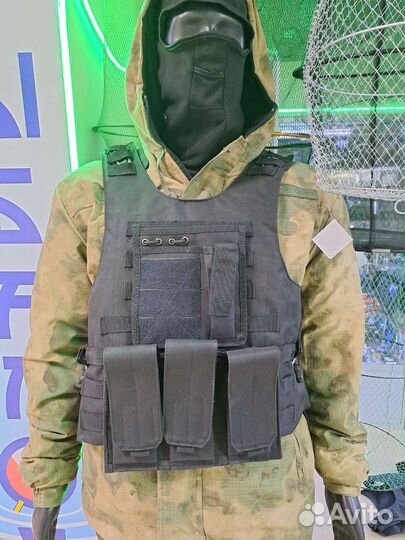 Бронежилет плитник чёрный,мультикам