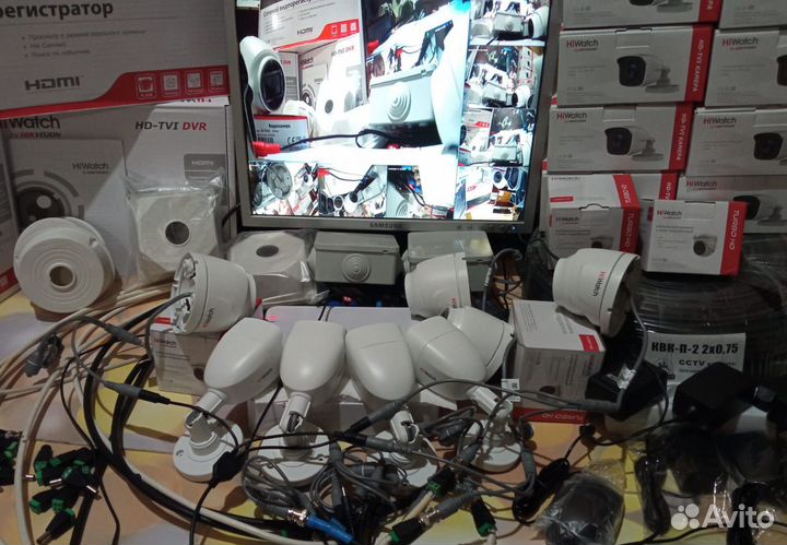 Полный комплект,уличного видеонаблюдения HiWatch