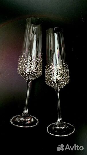 Свадебные бокалы ручной работы