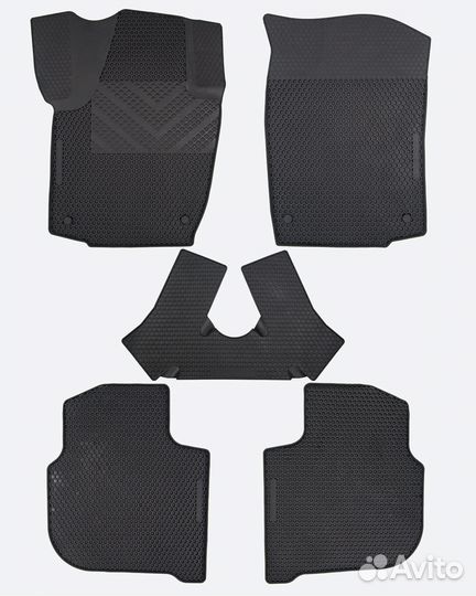 Резиновые коврики соты Skoda Rapid