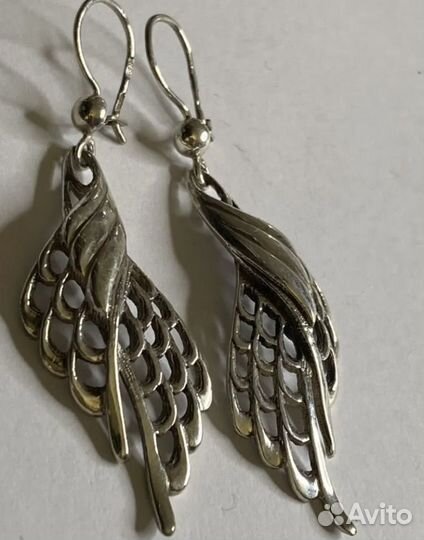 Серьги серебро 925 СССР крылья ангела