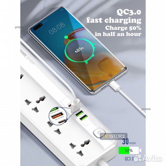 Универсальный сетевой фильтр с USB Xiaomi Ldnio