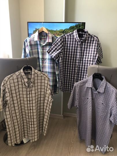 Мужская рубашка новая летняя хлопок canda 54-56