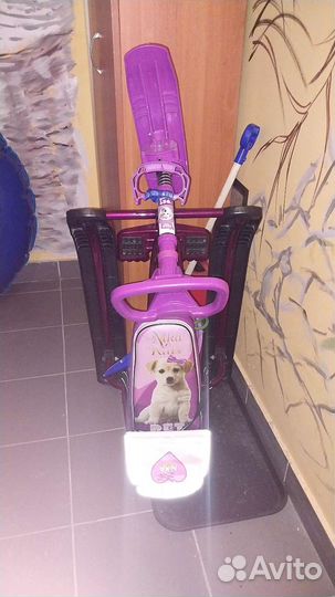 Детский снегокат со спинкой