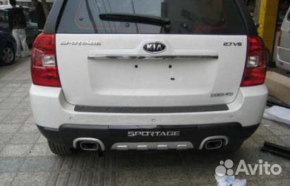 KIA Sportage 2005-2008г. Защита заднего бампера