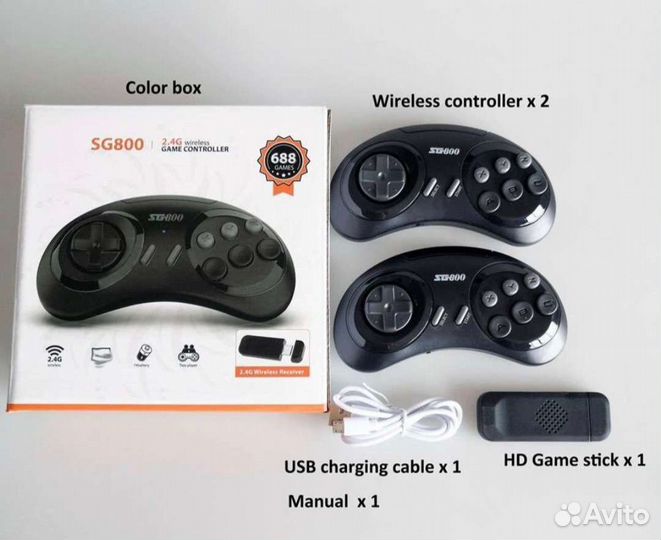 Приставка Sega бесроводная 2 джойстка новая