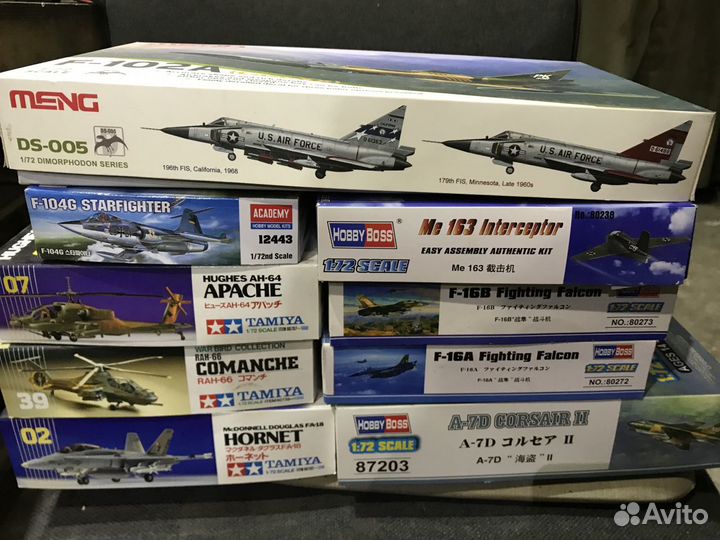 Модели самолетов 1/72: HobbyBoss, Tamiya, Academy