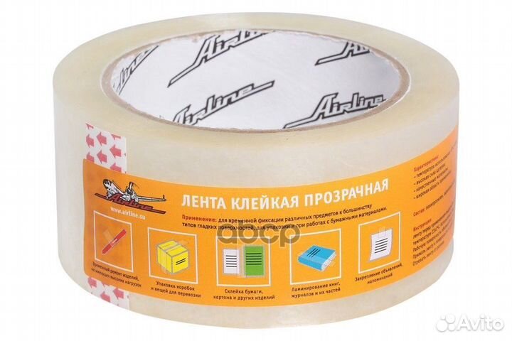 Лента клейкая прозрачная (скотч), 48 мм*100 м A