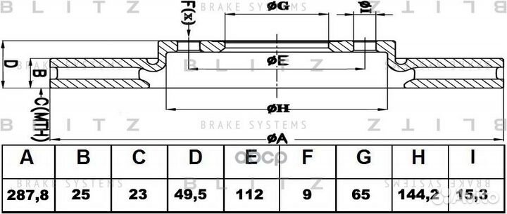 Диск тормозной перед BS0182 Blitz