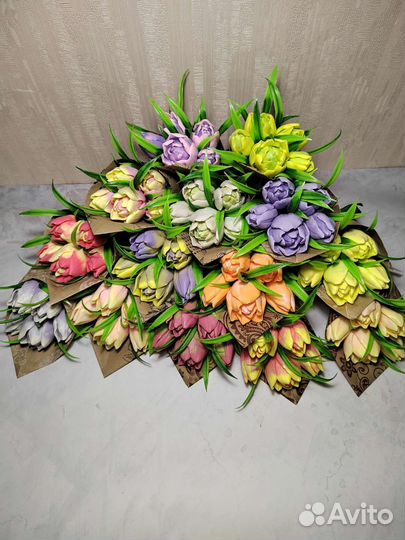 Букет тюльпанов из мыла на 8 марта