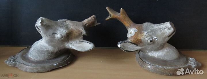 Старинный парный настенный барельеф