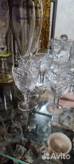 Хрусталь фарфор СССР сервизы, бокалы, стаканы