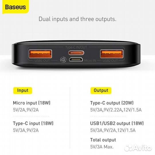 Внешний аккумулятор (powerbank) Baseus