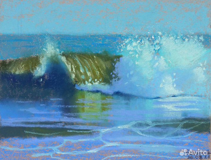 Картина пастель пейзаж море